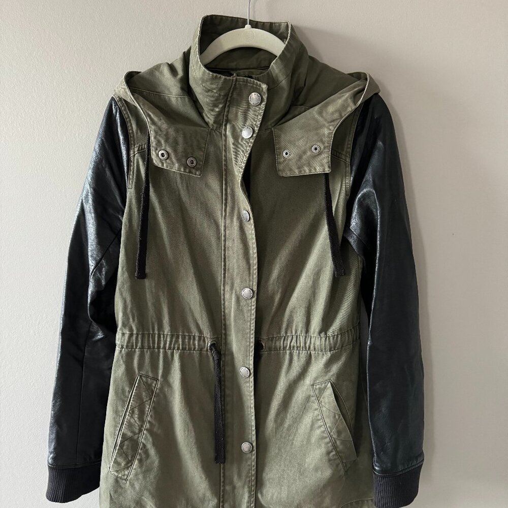 Garage army green mid length jacket size XS